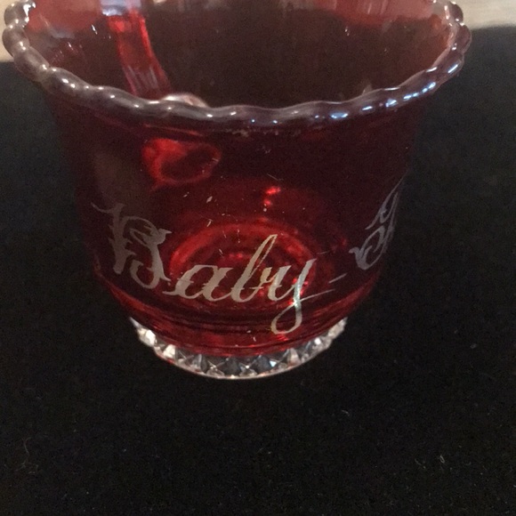 Antique ruby red flash glass fair souvenir one 1902 one cute Baby Tippett - Picture 10 of 16